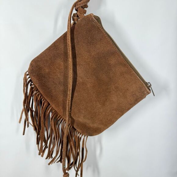 Vintage Esprit brown leather fringe suede Women’s purse/wristlet 7x9 - Picture 10 of 10